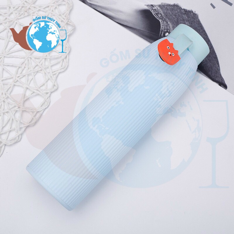 [HCM]BGN01 Bình nước thủy tinh giữ nhiệt 420ml vỏ bọc