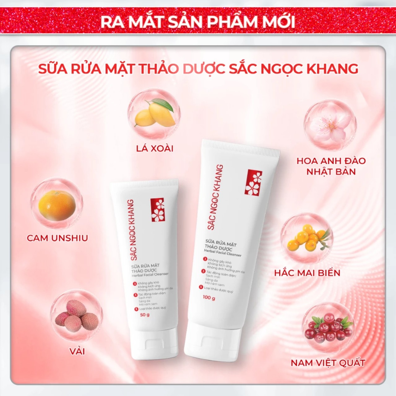 Sữa Rửa Mặt Sắc Ngọc Khang 100gr