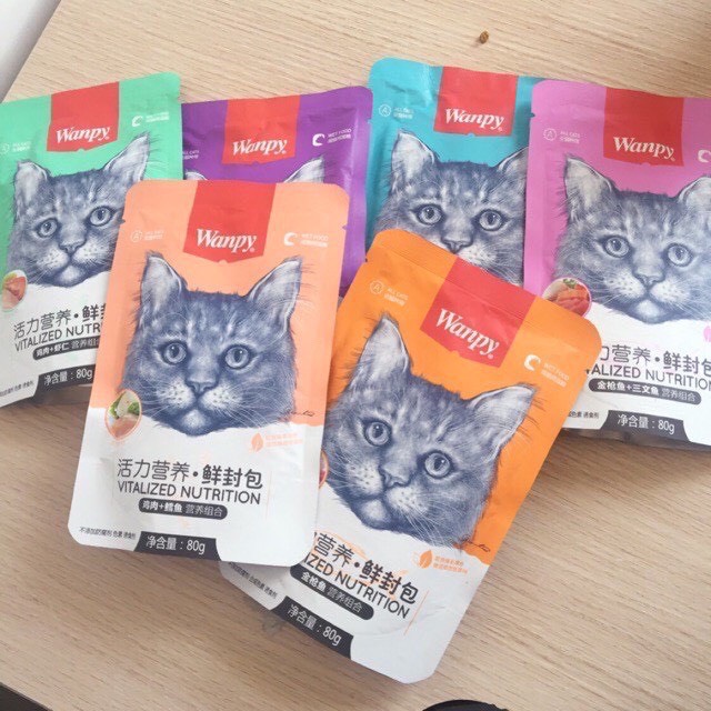 Súp Thưởng/ Pate Wanpy Dinh Dưỡng Cho Mèo Mọi Lứa Tuổi Gói 80g, 90g