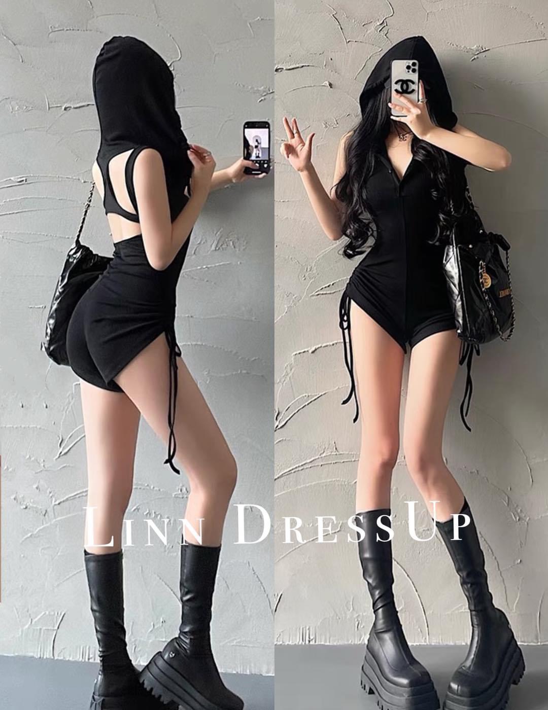 Jum đùi nữ quần rút dây hai bên có nón khoét lưng chất thun co giản