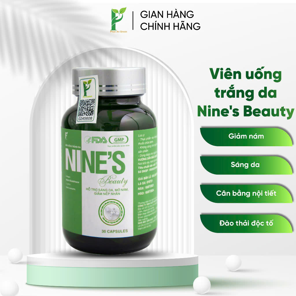 Viên Uống Trắng Da Mờ Nám Giảm Nếp Nhăn Nines Beauty (30 viên)