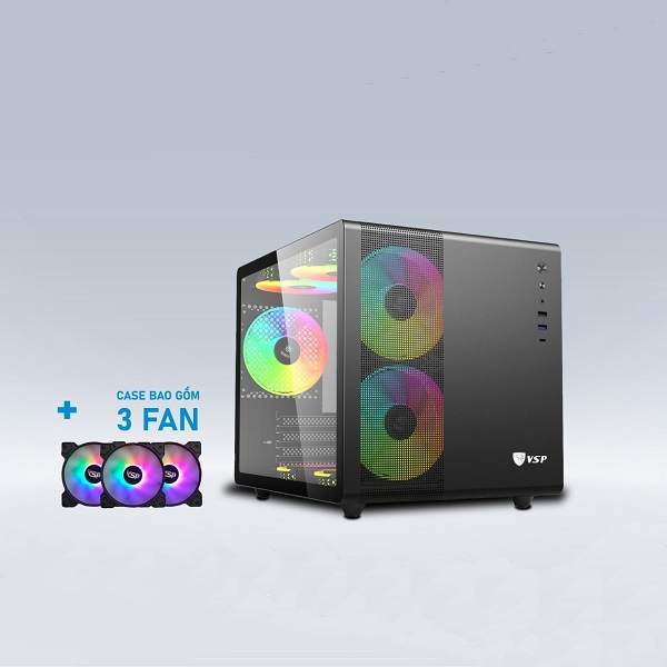 Vỏ Case Máy Tính cực đẹp bể cá mini ( No fan / Black / White / MATX / ITX/3 Fan)