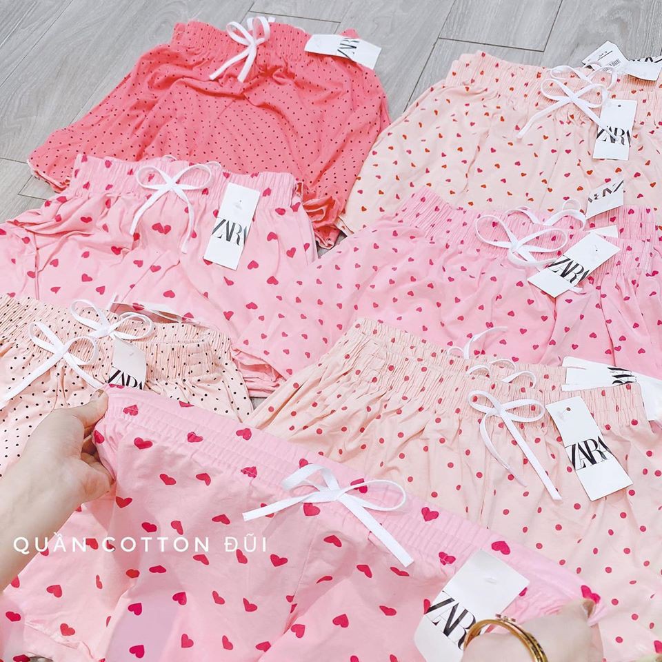 Quần Short Cotton Chấm Bi HỒNG Cute