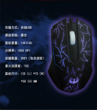 Chuột chơi game có dây và đèn led đổi màu X1 Laptop Ancom (Đen phối xanh)