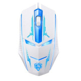 Chuột chơi game có đèn led và dây Protab Magic Mouse SCH-02X5 (Trắng phối xanh)