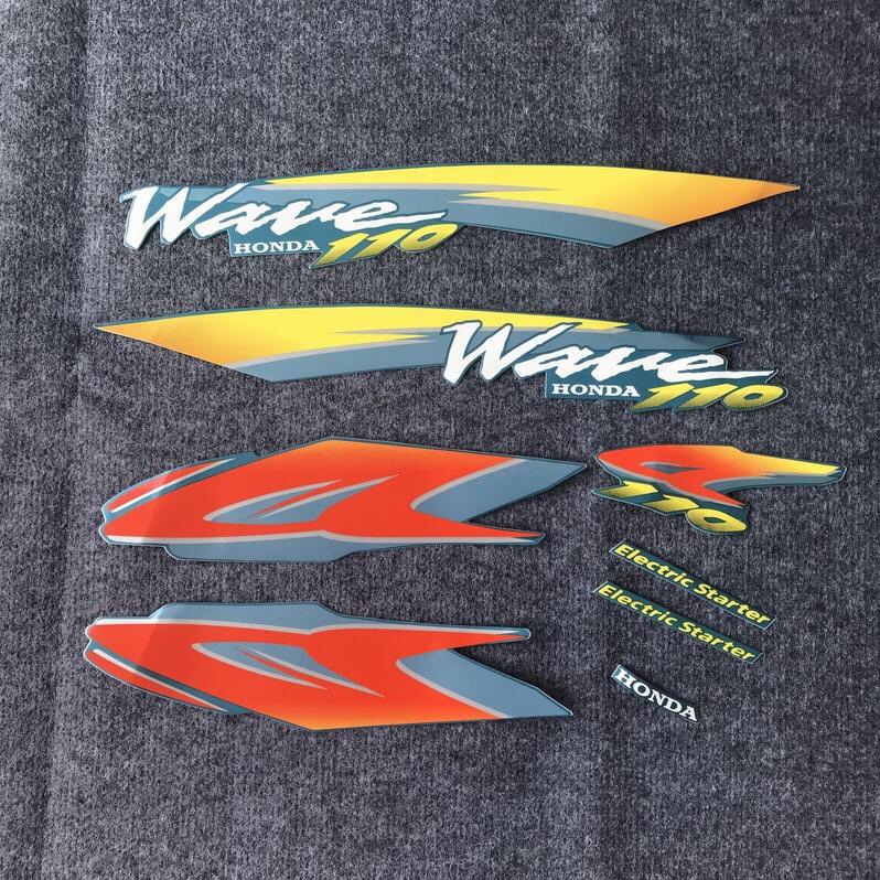 [HoT] Bộ Tem 3 Lớp Dành Cho Wave 110 Thái ( màu Đỏ Vàng)