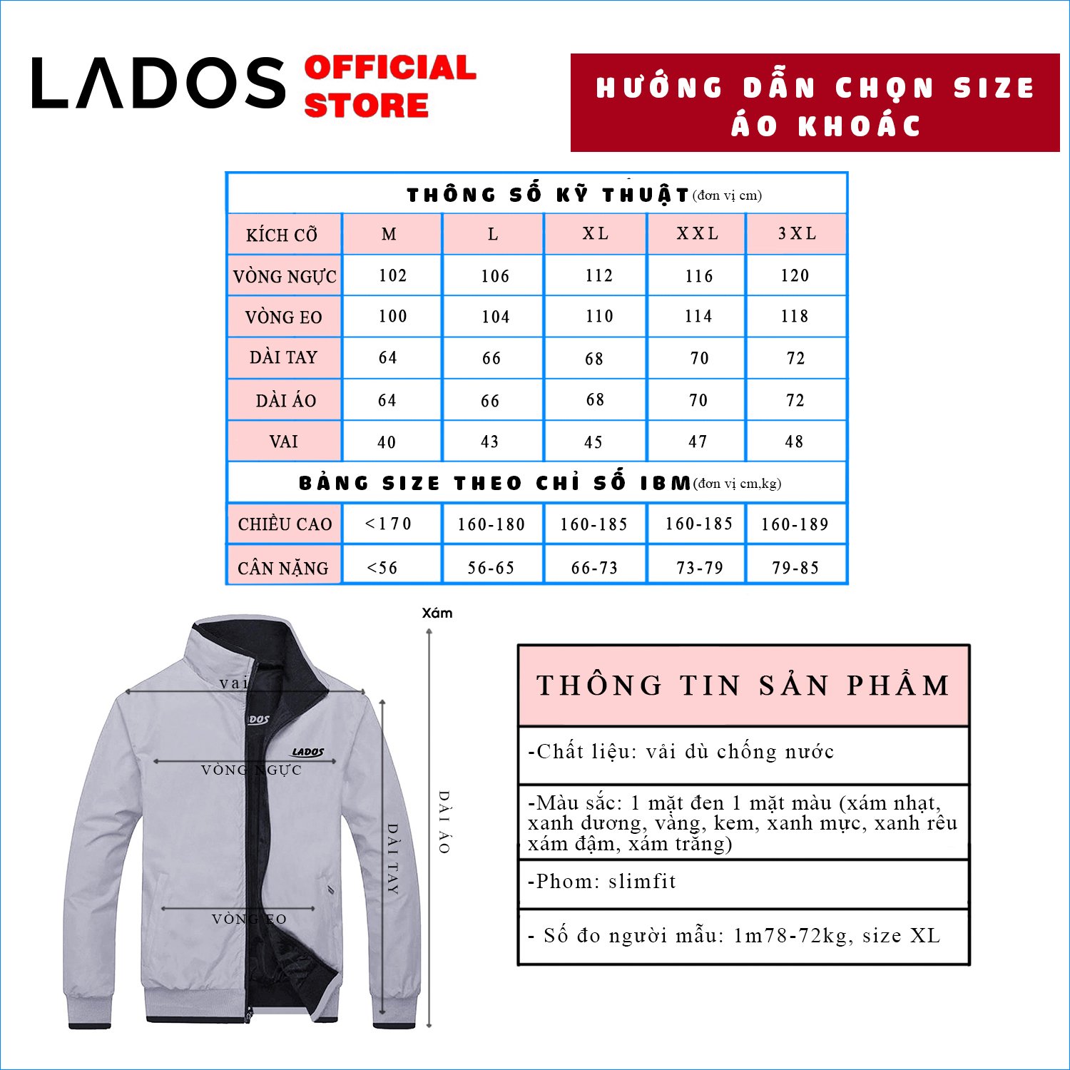 Jacket umbrella 2 face, thick mellowed, waterproof lados-2015, unisex