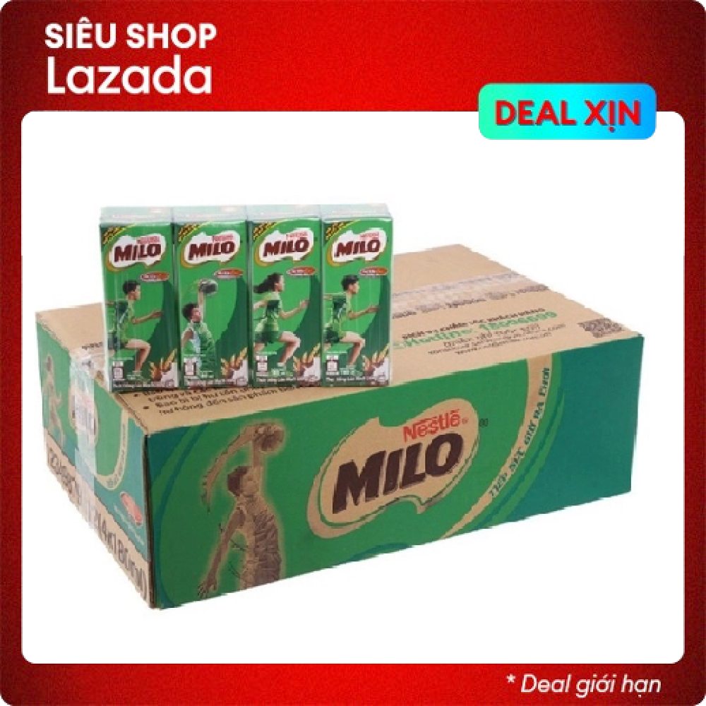 Thùng Sữa lúa mạch Nestle MILO thùng 48 hộp x 180ml