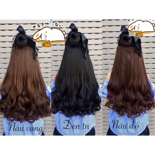 Tóc giả kẹp 🌶FREESHIP🍎 kẹp xoăn đuôi mã k55