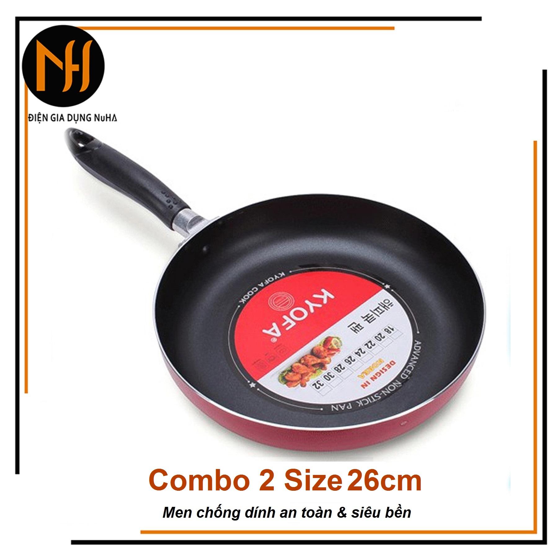 Chảo trơn chống dính 1 quai Kyofa 26cm công nghệ Hàn Quốc màu ngẫu nhiên