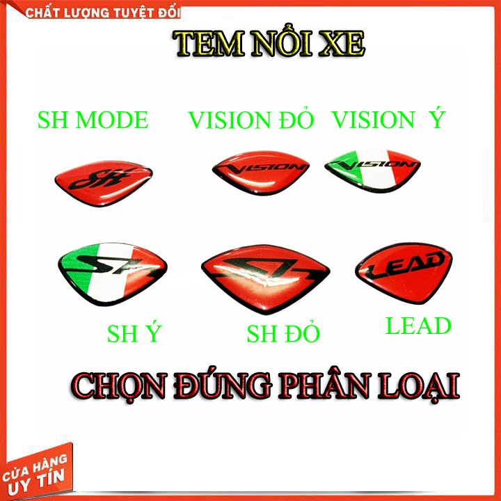 Tem nổi dán mặt nạ sh, vision, lead , sh mode