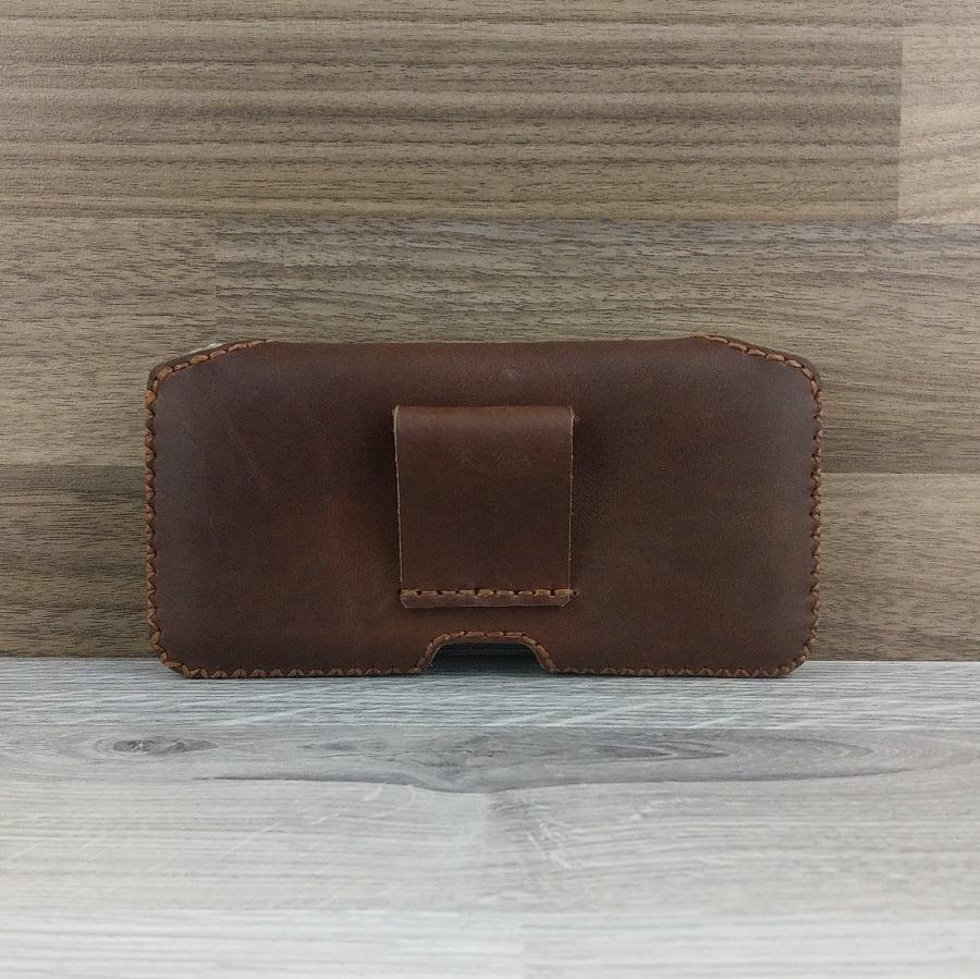 Bao Da Đeo Lưng iphone 11 pro max Da Sáp Nâu Cafe