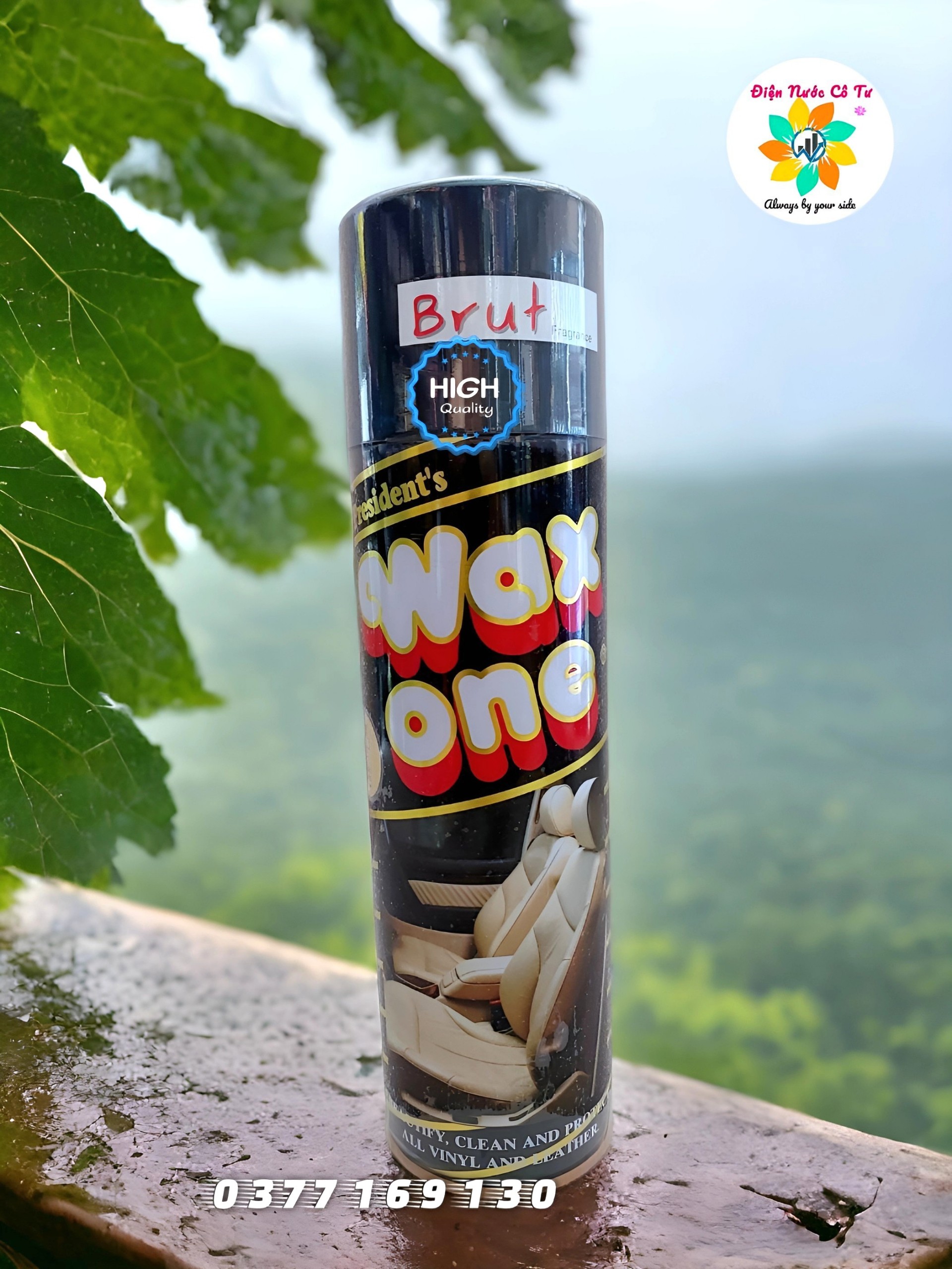 Chai xịt bóng đa năng đồ da, đồ gỗ, nội thất ô tô, lốp xe Wax One Thái Lan - 450ml