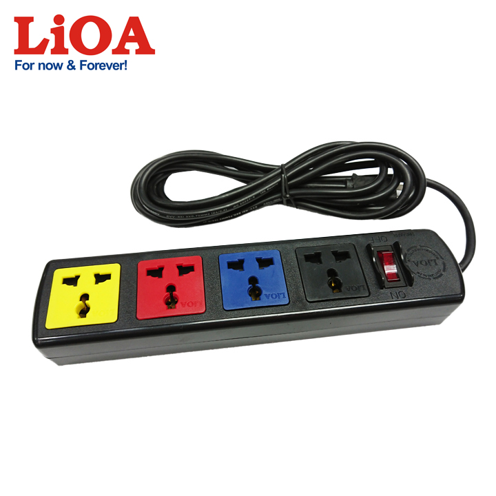 Ổ Lioa 4D có nắp che dây 3mx2 - 4D32N LIOA