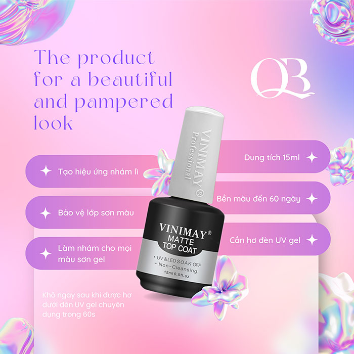 [HCM]Sơn gel TOP LÌ VINIMAY (TOP NHÁM)