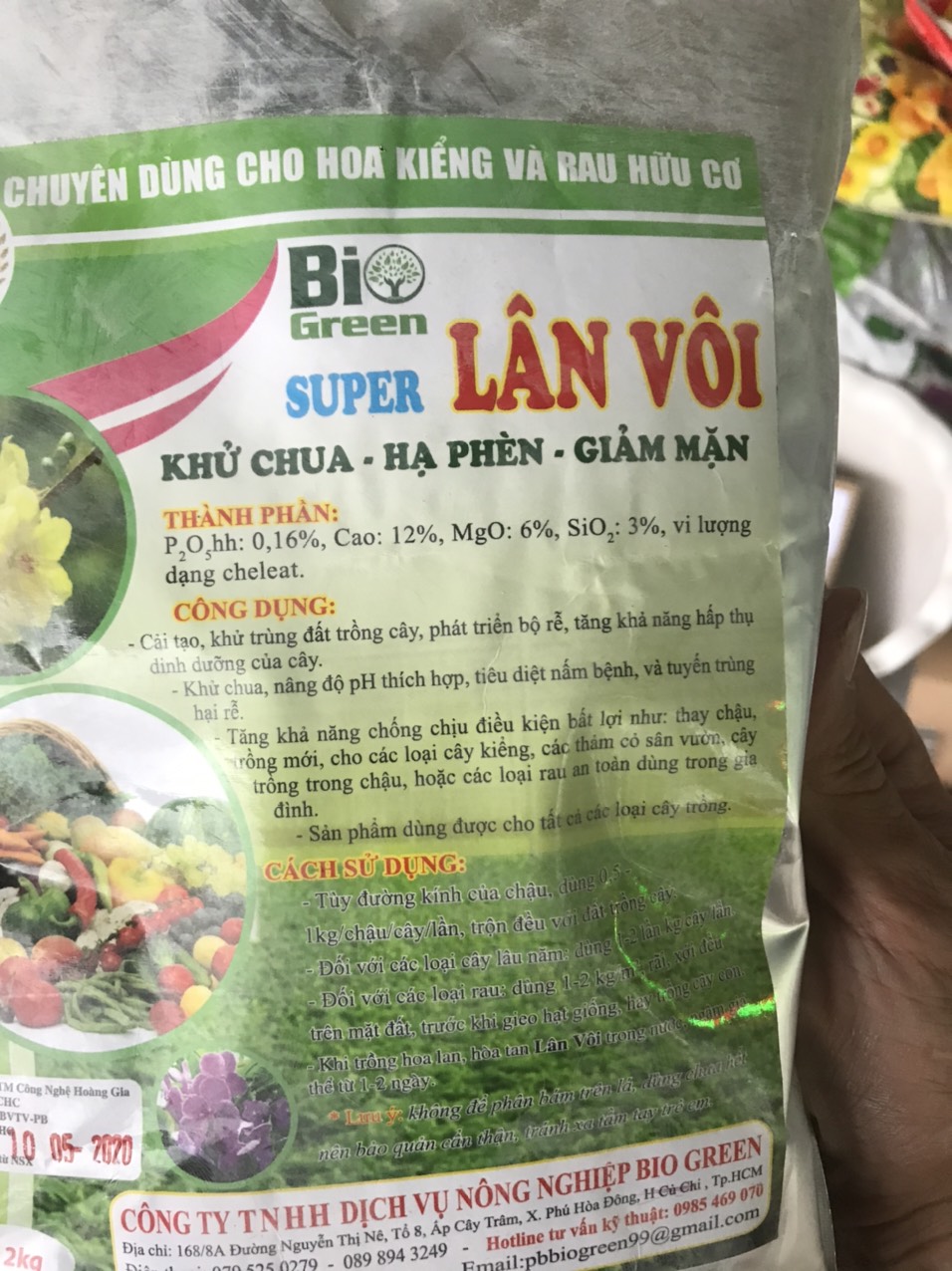 Vôi trồng cây, vôi tinh chất 98% gói 1kg