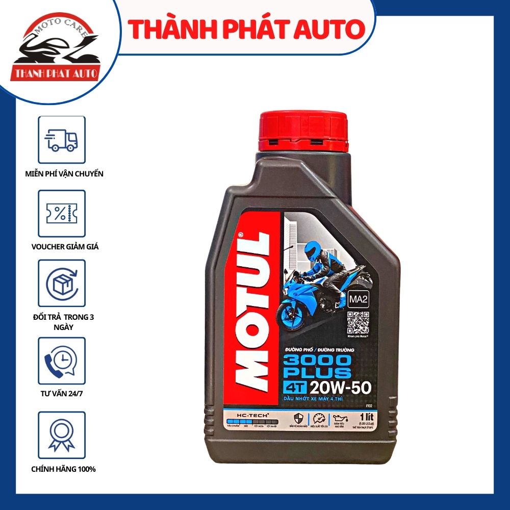 [HCM]Nhớt cao cấp cho xe máy 4 thì Motul 3000 Plus 4T 20W50 1L