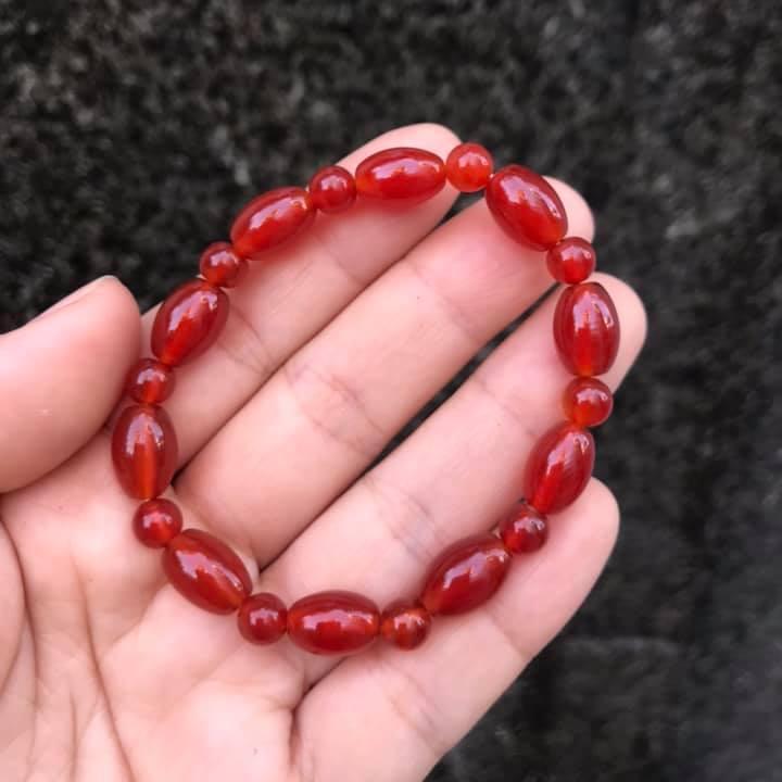 [HCM]VÒNG TAY LU THỐNG ĐÁ MÃ NÃO ĐỎ 8LY