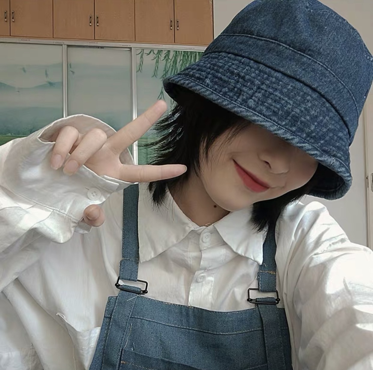 Mũ bucket denim trơn mẫu mới