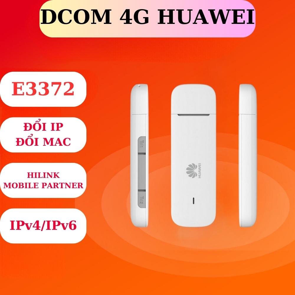 Dcom 4G E3372 , Usb Dcom 4G Huawei E3372 tốc độ 150Mbps , sử dụng đa mạng , Dcom bản app và hilink