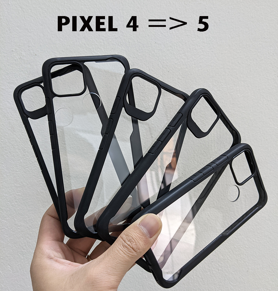 Ốp lưng Google Pixel Pixel 7 7 Pro 6 Pro, 6, 6A, 4 XL, 4, 5, 5A 4A 5G, 3A XL, 3 XL chống sốc mặt lưng cứng trong suốt viền đen(Không ố vàng)