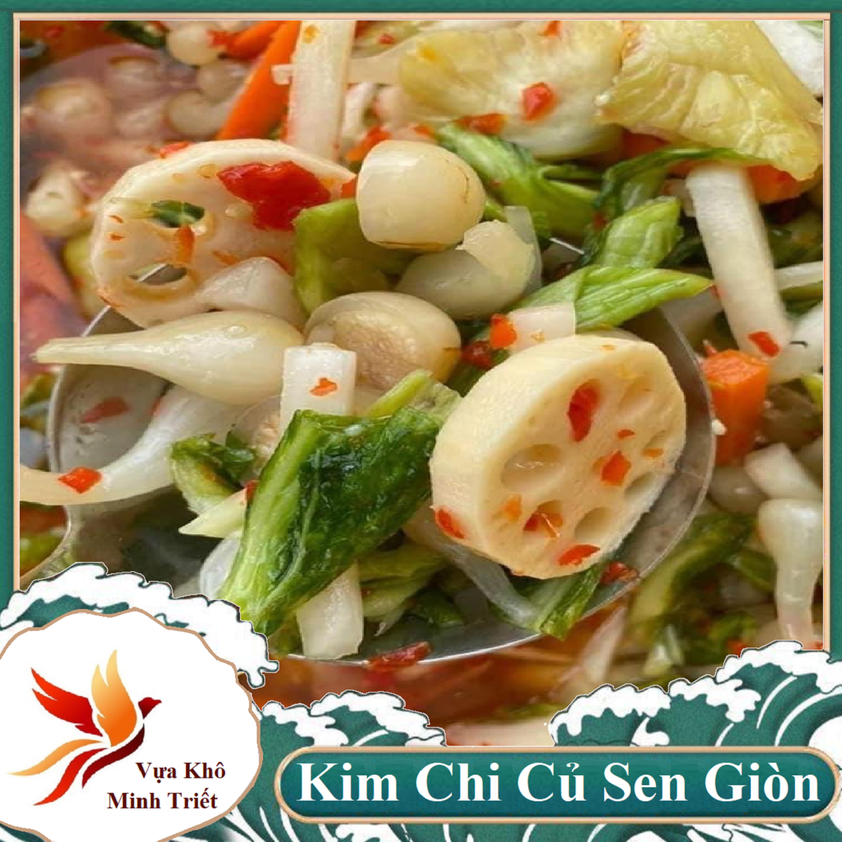 Kim chi củ sen giòn giòn chua cay 1 kg kim chi củ sen minh triết thượng hạng thập cảm- món ngon ngày tết_vựa khô minh triết