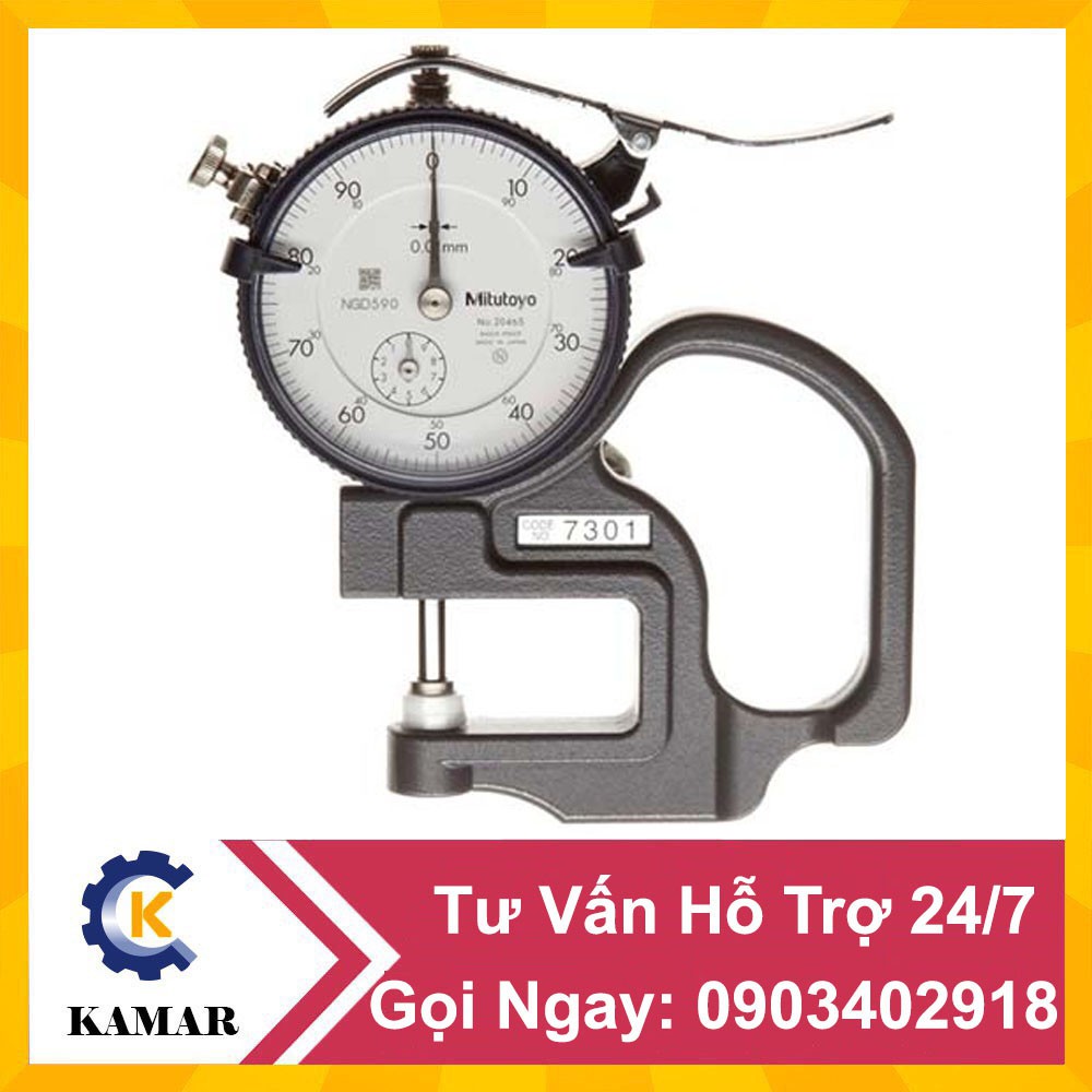 Thước đo độ dày đồng hồ 7301 (0-10mm/0.01mm) Mitutoyo