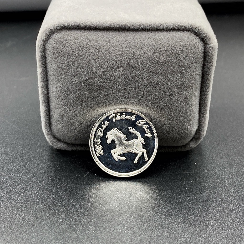 Đồng Xu Đánh Gió Đánh Cảm Bạc Ta Nguyên Chất S99 Mã Đáo Thành Công Đường Kính 2.3cm Bạc Hiểu Minh XDG4