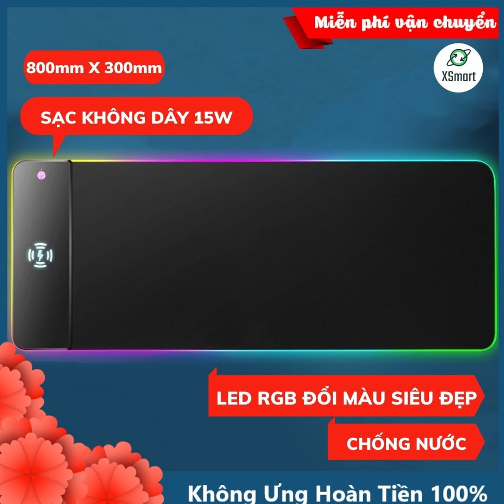 Lót Chuột Lớn LED RGB Tích Hợp Sạc Không Dây G96 PRO Cho Điện Thoại
