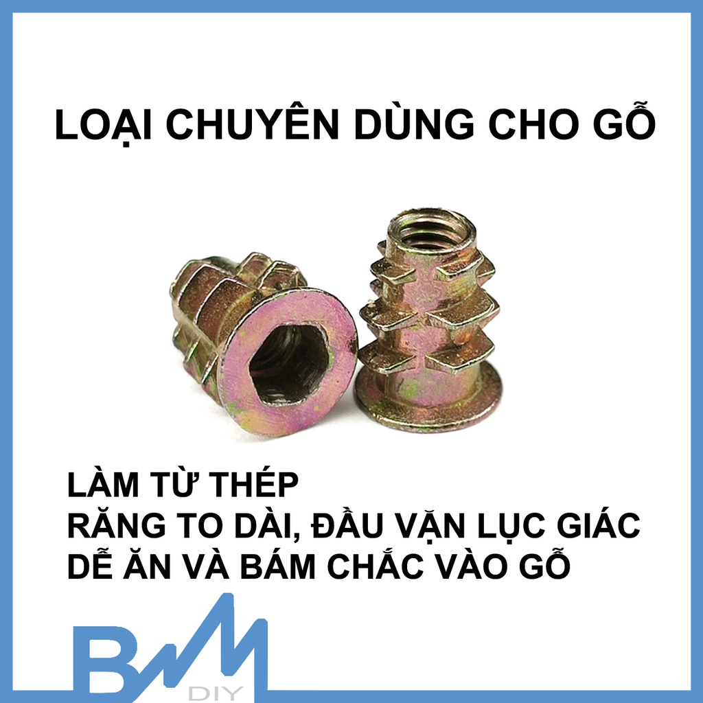 Ốc cấy - tán cấy - sò cấy gỗ nhựa M3 M4