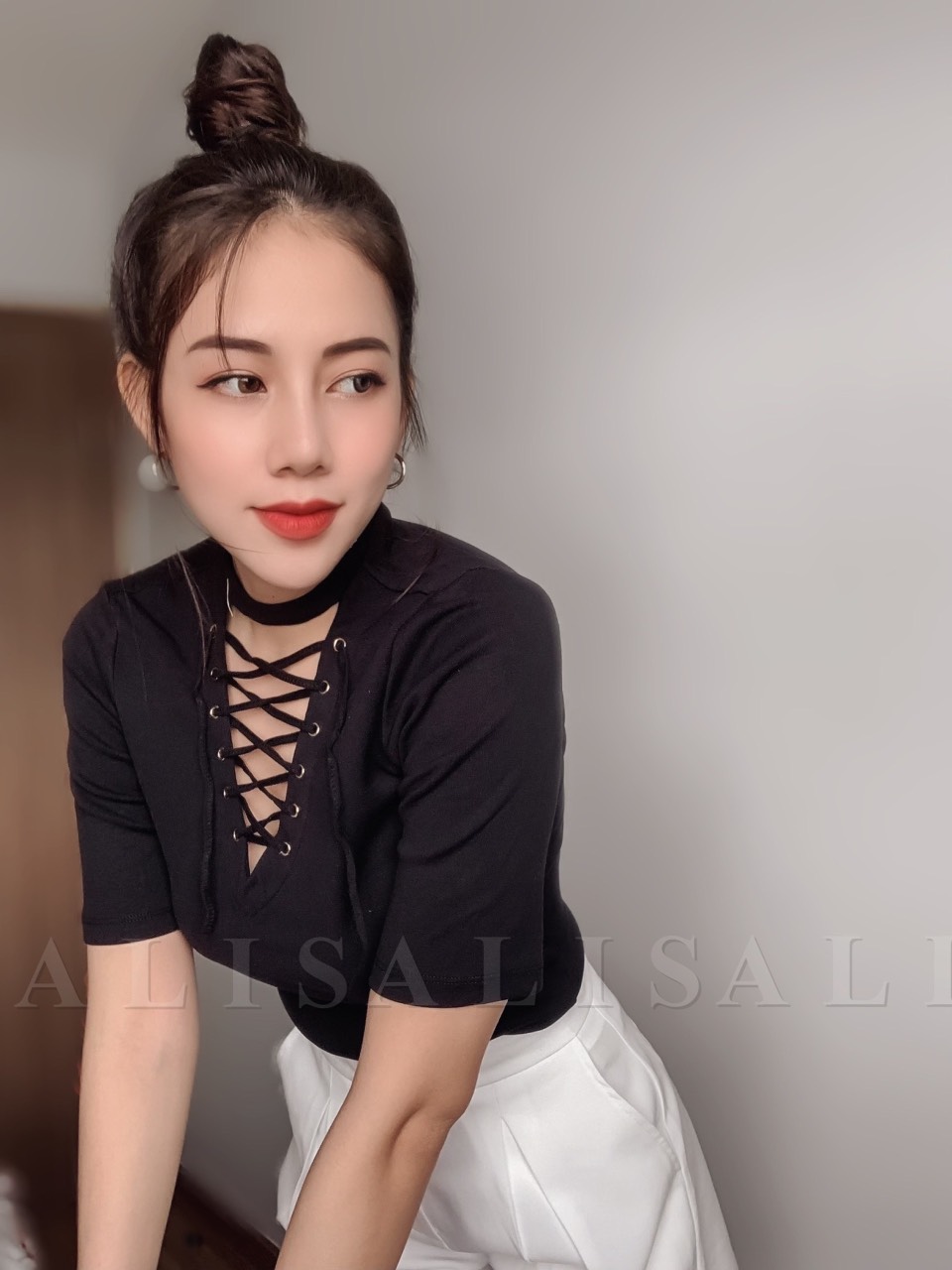 [Hình Thật] Áo Thun Cổ Lọ Đan Dây Ngực Form Ôm BoDy Siêu đẹp