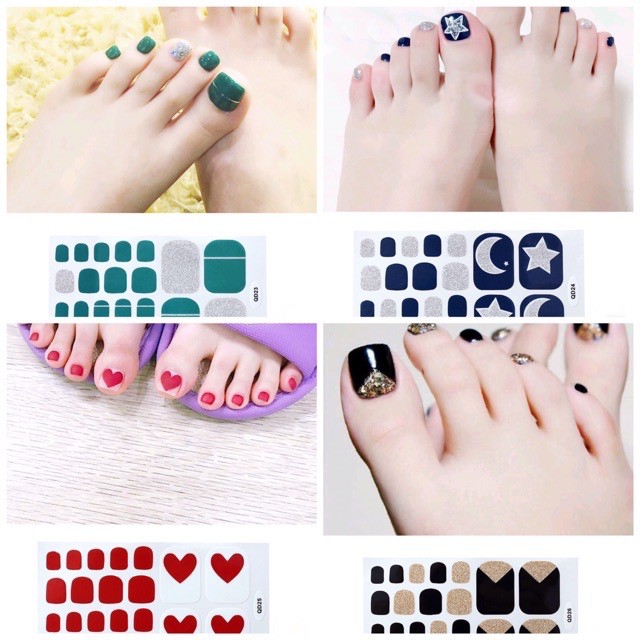Set dán móng chân nails dán nghệ thuật nhiều màu - có ngay bộ móng đẹp trong 5 phút