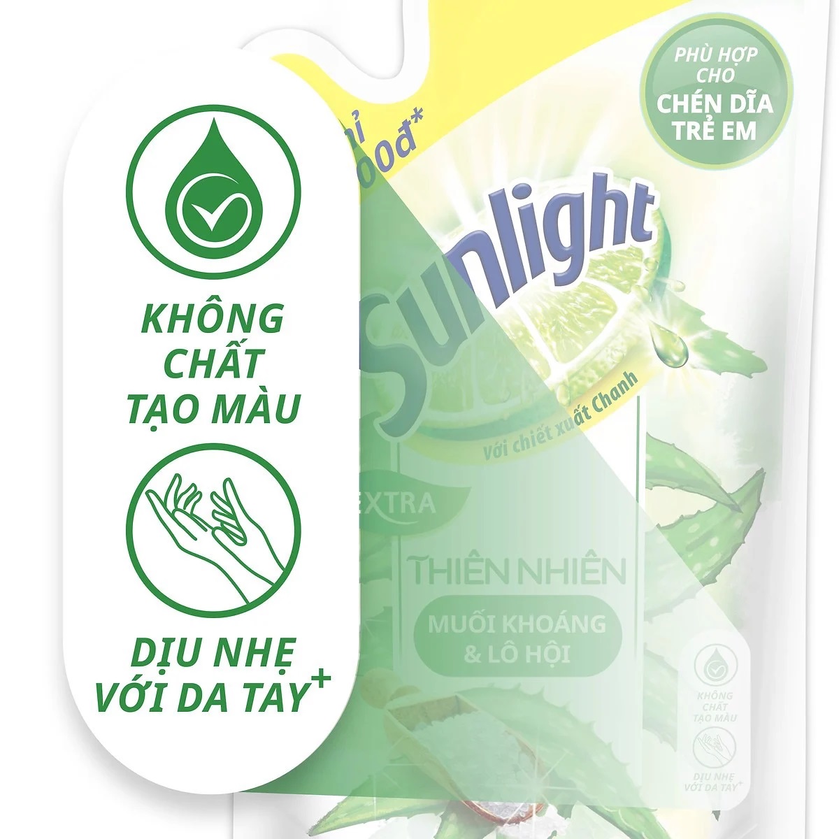 [HCM ship 2h] Nước Rửa Chén Sunlight Thiên Nhiên (Trắng) Túi 720G