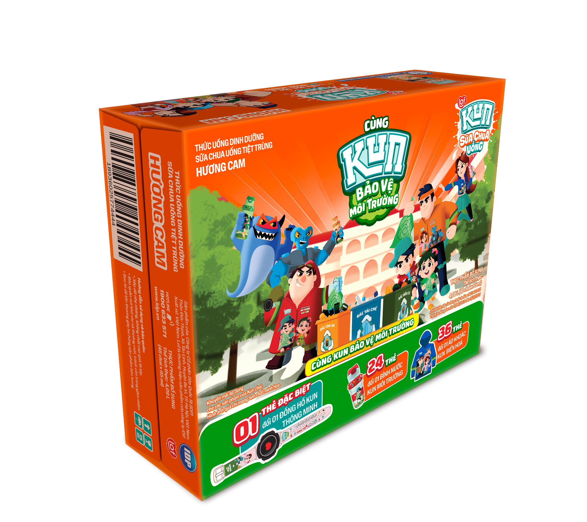 Sữa chua uống KUN vị cam thùng 48 chai x 85ml