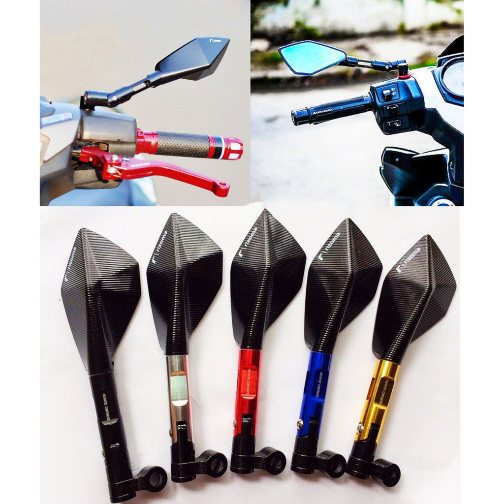 [GIÁ 1 ĐÔI] Cặp gương RIZOMA 5 MÀU BẠC cạnh trang trí xe máy thời trang  Sử Dụng Cho Các Loại Xe Máy.BẢO HÀNH 3 THÁNG TẶNG TEM CẢNH BÁO