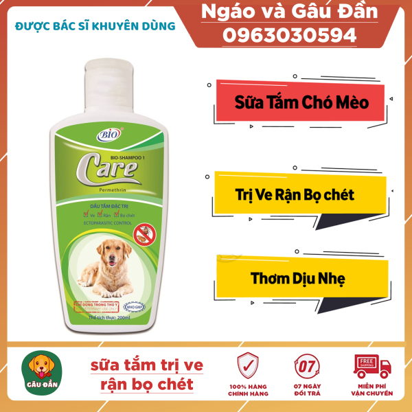 [HN] Sữa Tắm Đặc Trị Ve Rận Bọ Chét Cho Chó Mèo - Bio Care - Phụ Kiện Cho Thú Cưng