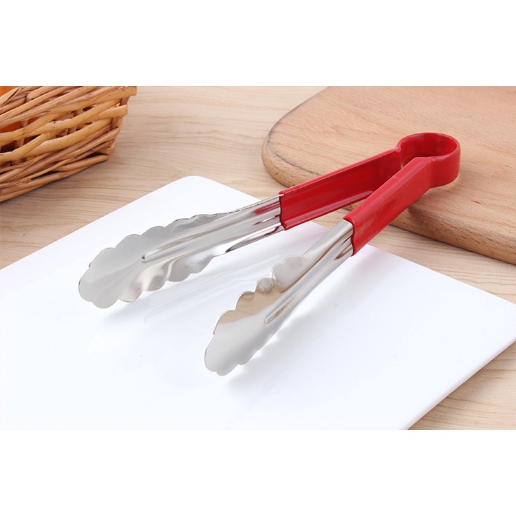 Kẹp gắp thức ăn inox cán đỏ - Đồ Dùng Nhà Bếp