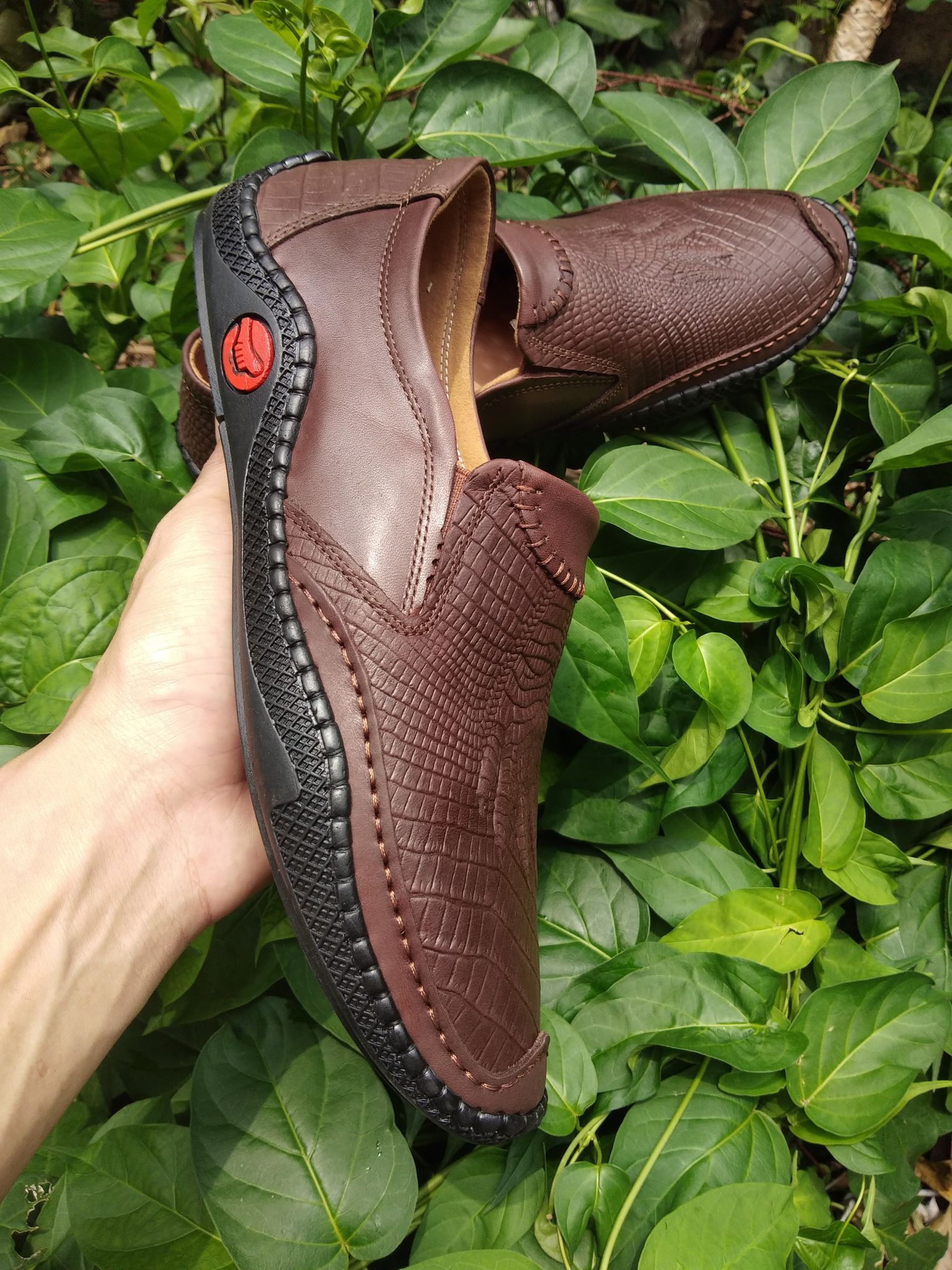 Giày in vân chân cá sấu