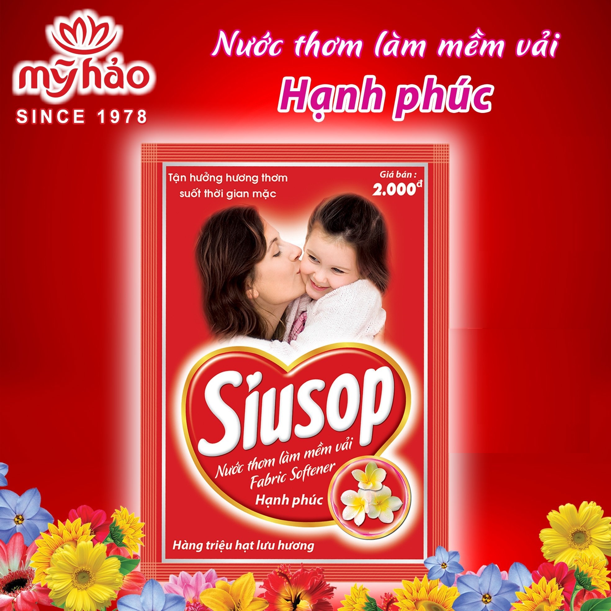 [HCM]Nước Xả Vải SiuSop Dây Hạnh Phúc  38g (1 Dây x 10gói)
