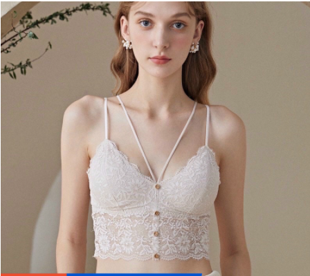 Áo bra ren đính khuy cổ V siêu đẹp