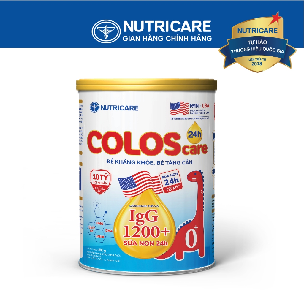 Sữa bột Nutricare Coloscare 24h 0+ 800g cho trẻ 0-12 tháng