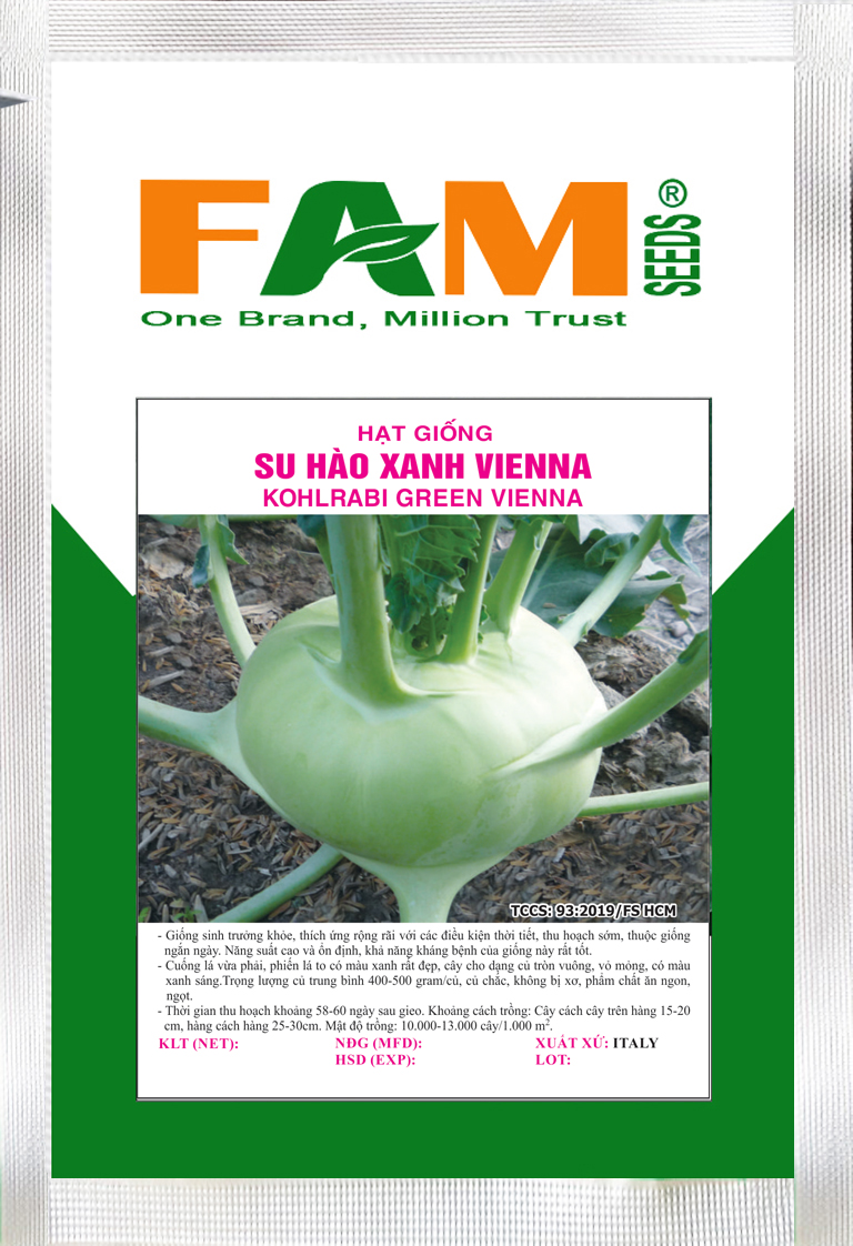 Hạt giống su hào xanh vienna - gói 5gr