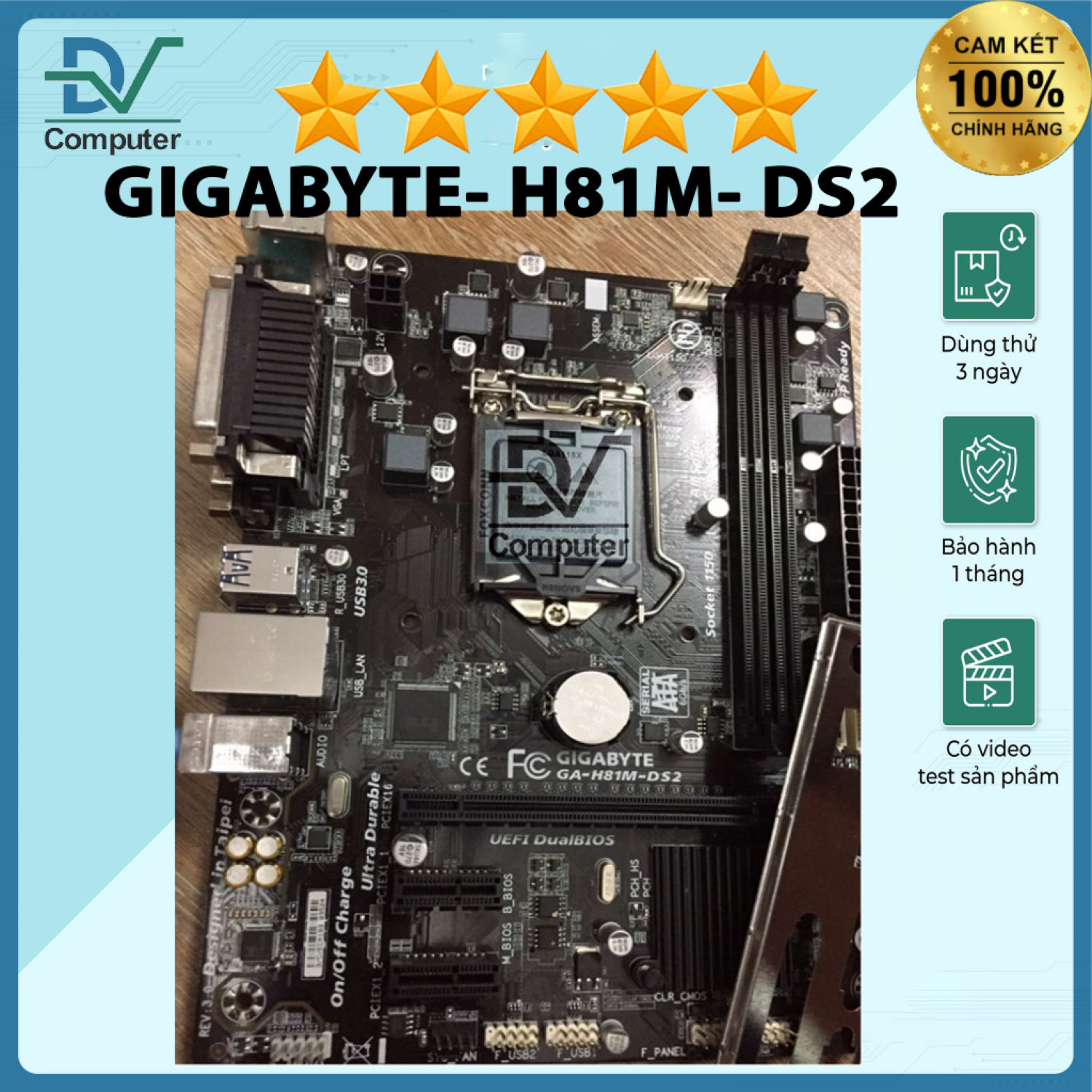 H81 DS2 GIGABYTE hàng chuẩn chạy ổn (BH 1 tháng)