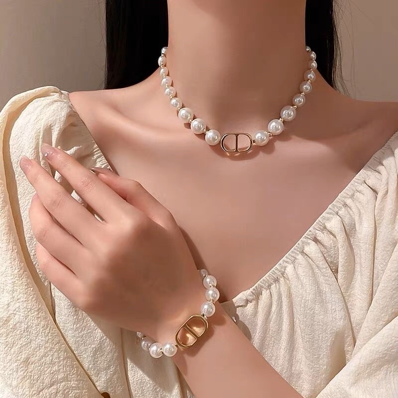set dây chuyền lắc tay hạt châu siêu hot