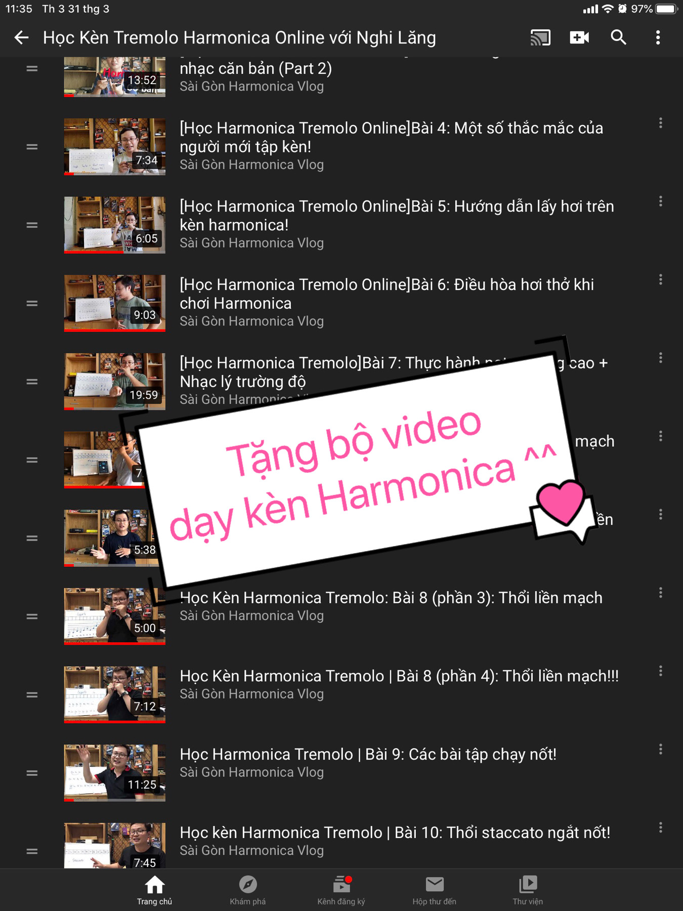 Kèn Harmonica 24 lỗ TREMOLO MASTER MH-24 (có video)