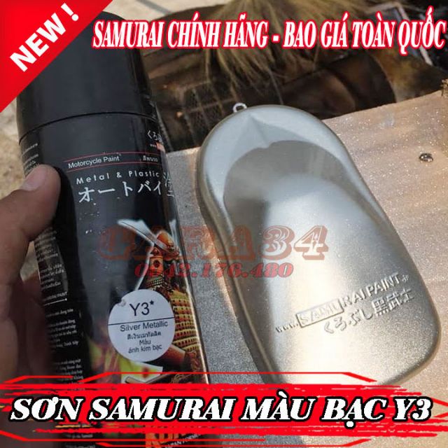 Sơn samurai màu bạc y3 - mau bạc ánh kim