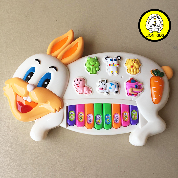Đồ Chơi Đàn Piano Hình Thỏ Có Nhạc Đèn Cho Bé