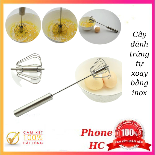 Cây Đánh Trứng Tự Xoay Bằng Inox Bền đẹp,Máy Đánh Trứng Đánh Kem Máy Làm Bánh Đa Năng