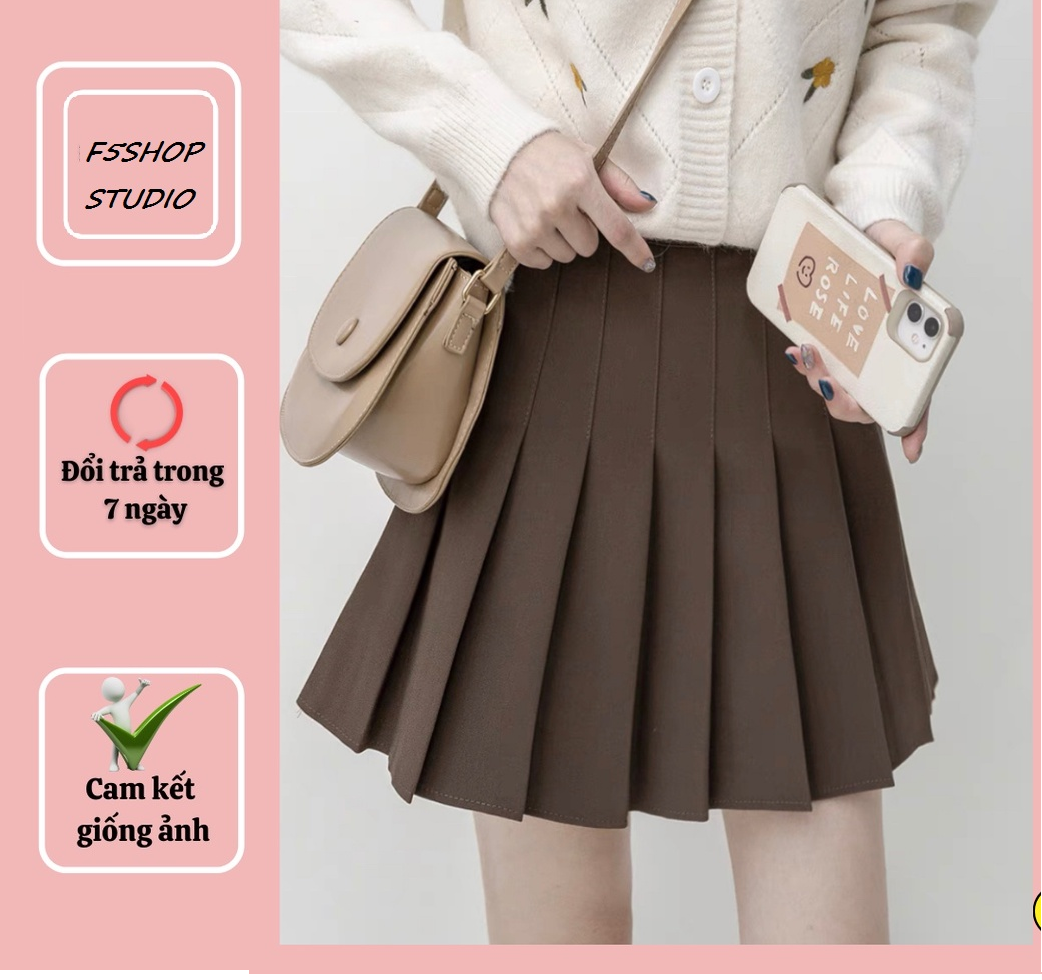 Chân váy xếp ly Tennis Dáng Ngắn - Chân Váy Chữ A Xếp Ly Lưng Cao Phong Cách Hàn Quốc