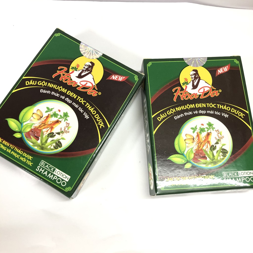 Dầu gội thảo dược đen tóc hoa đà (hộp 3 gói)